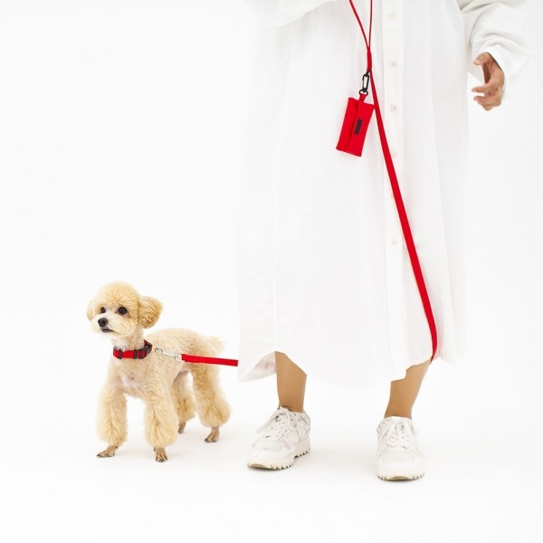 페오펫몰,엠몰리 린넨 미니멀 강아지 목줄 12컬러 탈부착 콩리본 보타이