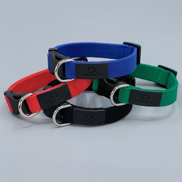 페오펫몰,엠몰리 린넨 미니멀 강아지 목줄 12컬러 탈부착 콩리본 보타이