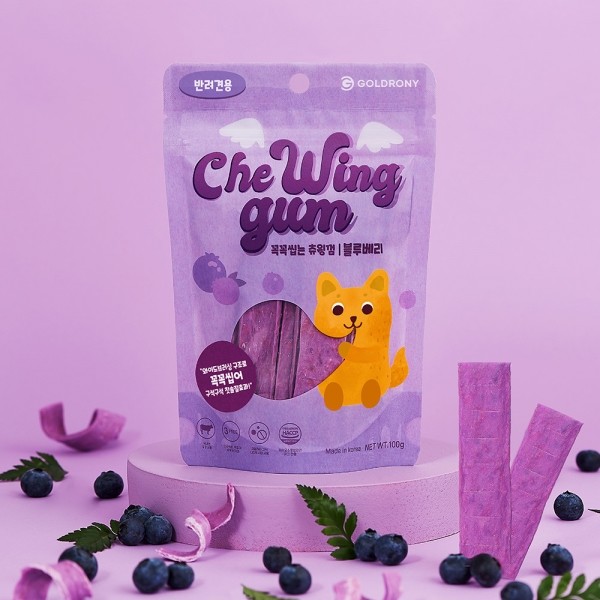 페오펫몰,[텐텐특가]골드로니 꼭꼭씹는 츄윙껌 블루베리 강아지 간식