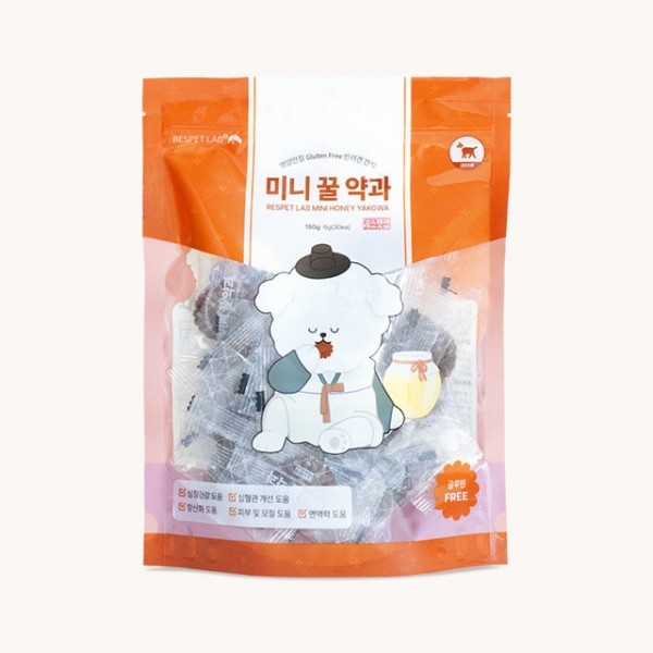 리스펫 견약과 미니꿀약과 30개입 노령견 저알러지 연어 강아지 가수분해 간식 6g x 30ea