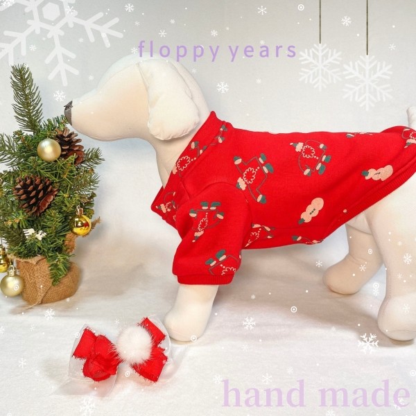 페오펫몰,플로피이얼스,크리스마스 강아지 스웻셔츠,레드 애견티셔츠