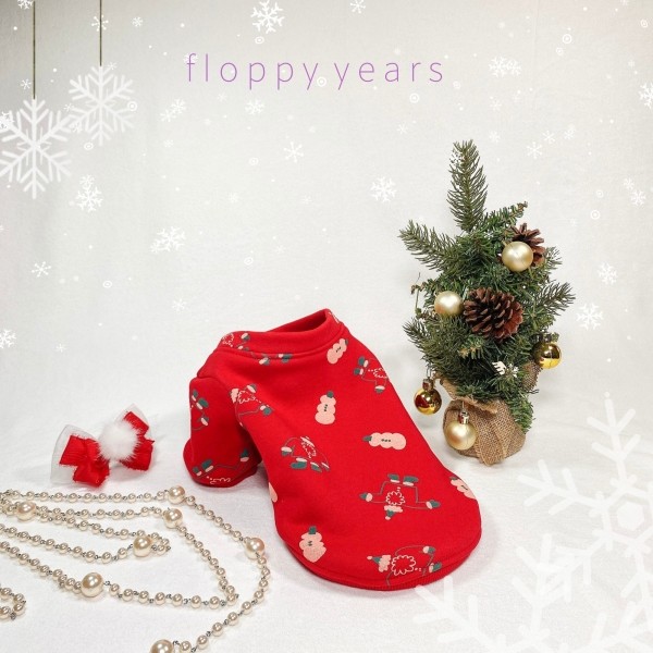 페오펫몰,플로피이얼스,크리스마스 강아지 스웻셔츠,레드 애견티셔츠