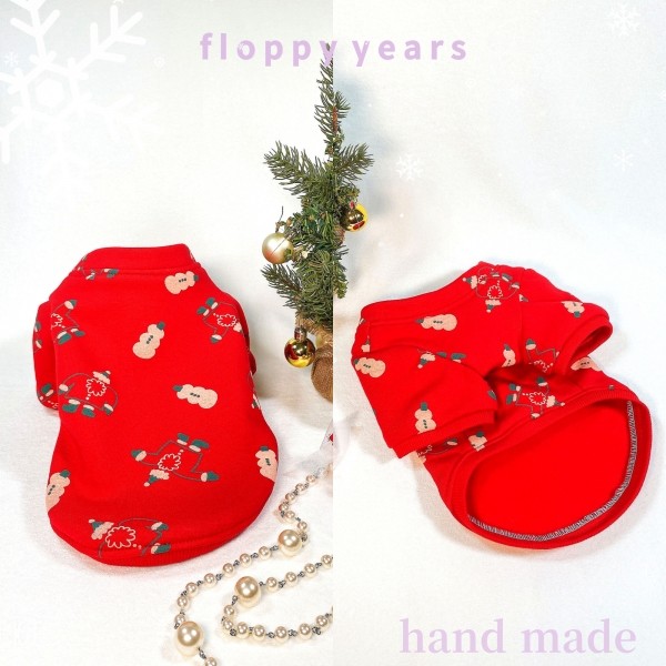 페오펫몰,플로피이얼스,크리스마스 강아지 스웻셔츠,레드 애견티셔츠
