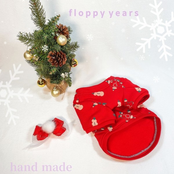 페오펫몰,[새해특가]크리스마스 화이트레이스 강아지 스웻셔츠,애견티셔츠,크리스마스애견옷