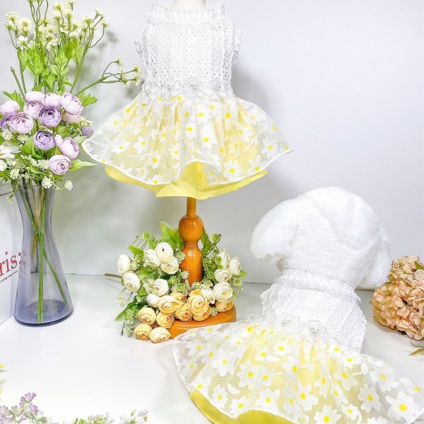 페오펫몰,플로피이얼스[꽃길특가]카밀리아 화이트드레스,강아지원피스