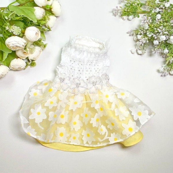 페오펫몰,플로피이얼스[꽃길특가]카밀리아 화이트드레스,강아지원피스