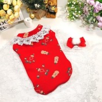 [새해특가]크리스마스 화이트레이스 강아지 스웻셔츠,애견티셔츠,크리스마스애견옷