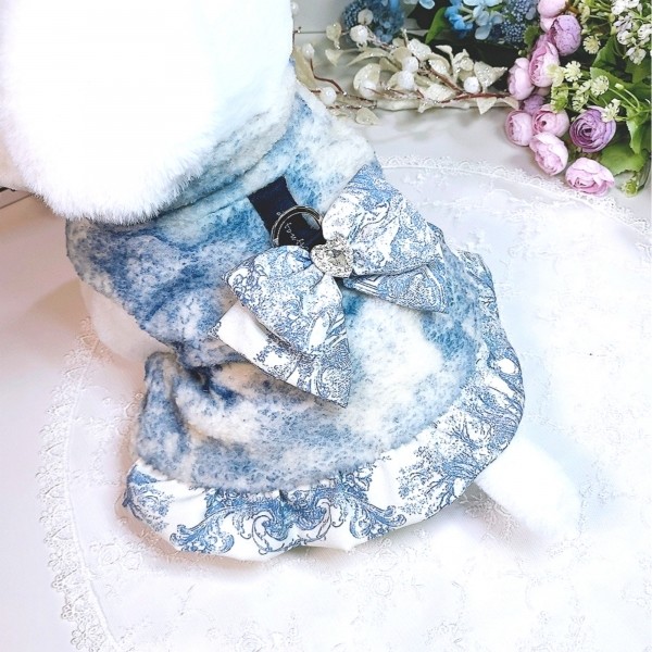 페오펫몰,[플로피이얼스][꽃길특가]중세프린트 플리스 강아지조끼,애견의류, 강아지겨울아우터,겨울플리스점퍼