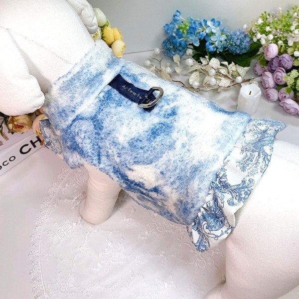 페오펫몰,[플로피이얼스][꽃길특가]중세프린트 플리스 강아지조끼,애견의류, 강아지겨울아우터,겨울플리스점퍼