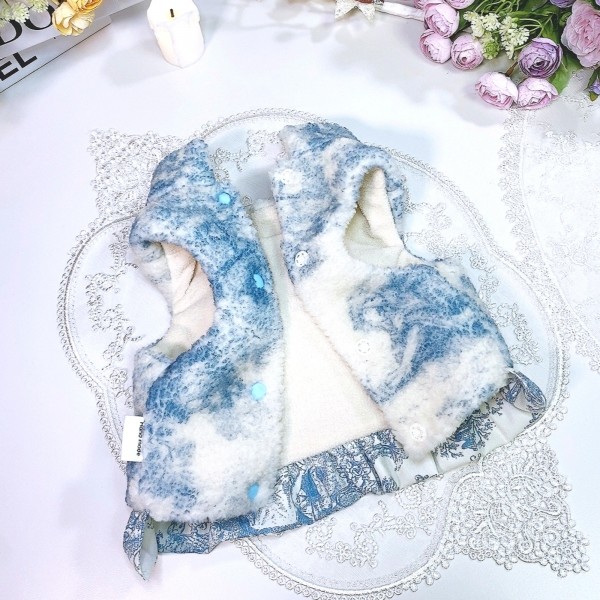 페오펫몰,[플로피이얼스][꽃길특가]중세프린트 플리스 강아지조끼,애견의류, 강아지겨울아우터,겨울플리스점퍼