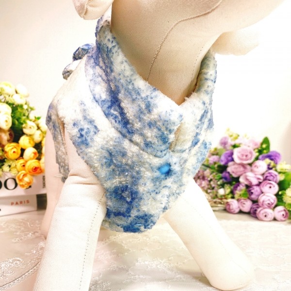 페오펫몰,[플로피이얼스][꽃길특가]중세프린트 플리스 강아지조끼,애견의류, 강아지겨울아우터,겨울플리스점퍼