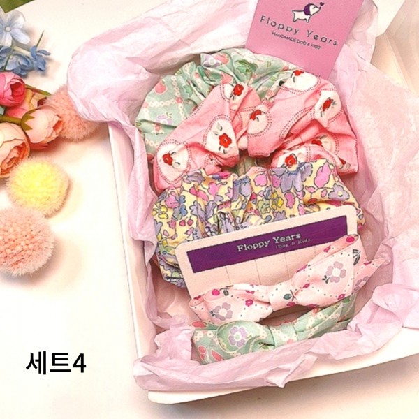 페오펫몰,[댕썸머특가]플로피이얼스,반려동물반다나,곱창밴드,헤어핀세트,반다나 강아지 고양이 턱받이 스크런치