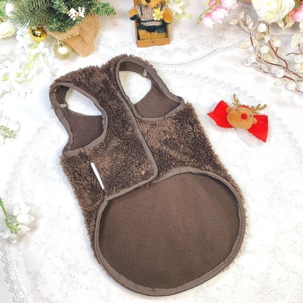 페오펫몰,[설날특가]코코플리스 강아지 뽀글이조끼,후리스 양면조끼 애견옷 D링, 보아조끼, 강아지옷,애견조끼