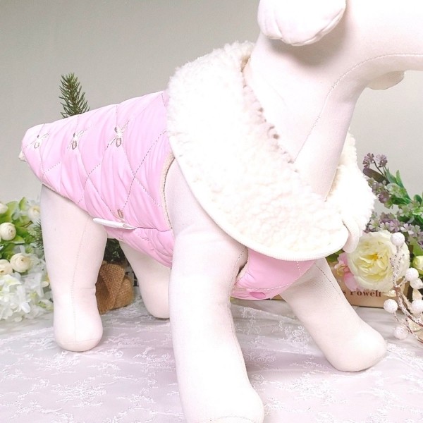 페오펫몰,[꽃길특가]핑크허니 퀼팅패딩 강아지겨울옷, 강아지아웃터 패딩조끼,애견의류,D링,강아지패딩