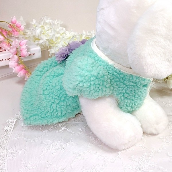 페오펫몰,[꽃길특가]멜론벌룬 플리스 강아지드레스 뽀글이드레스,강아지후리스,강아지옷