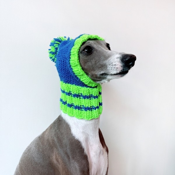 [완제품/강아지 손뜨개 모자] 폼폼 발라클라바