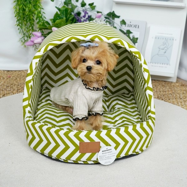 페오펫몰,개과천선 퍼프돔 강아지 하우스 그린티