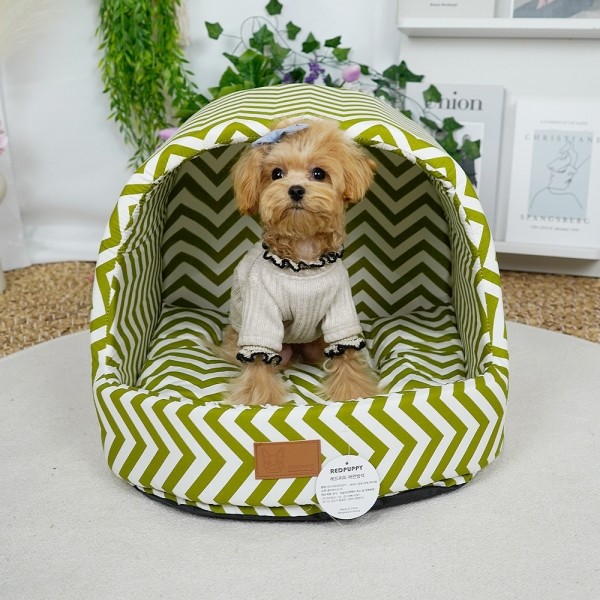 페오펫몰,개과천선 퍼프돔 강아지 하우스 그린티