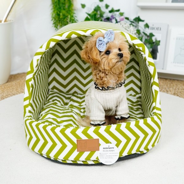 페오펫몰,개과천선 퍼프돔 강아지 하우스 그린티