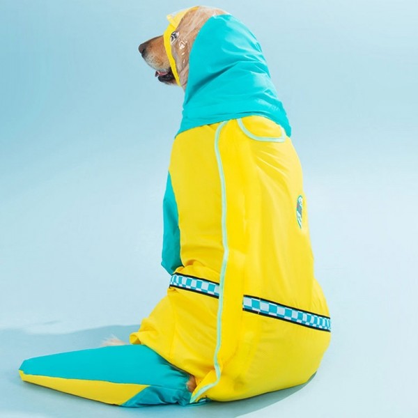 페오펫몰,개과천선 빅메쉬 우비 강아지 레인코트 민트 옐로우