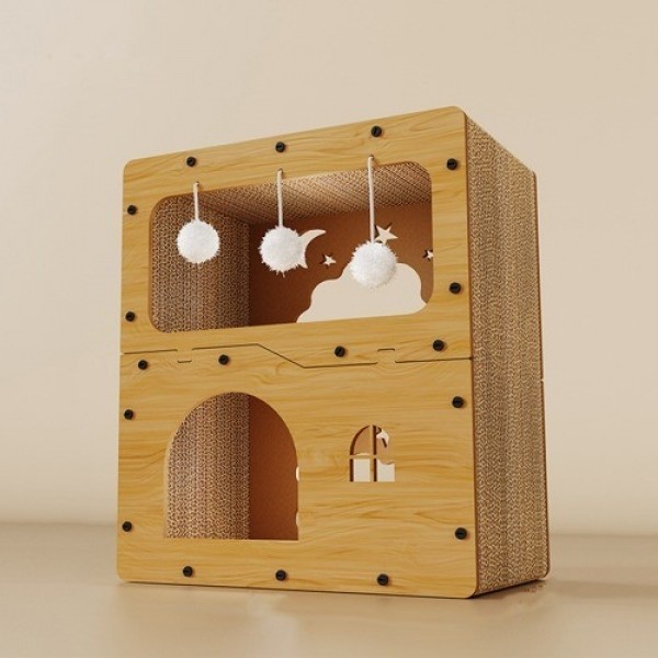 페오펫몰,개과천선 어몽드 밀키웨이 스크래쳐 원목 하우스