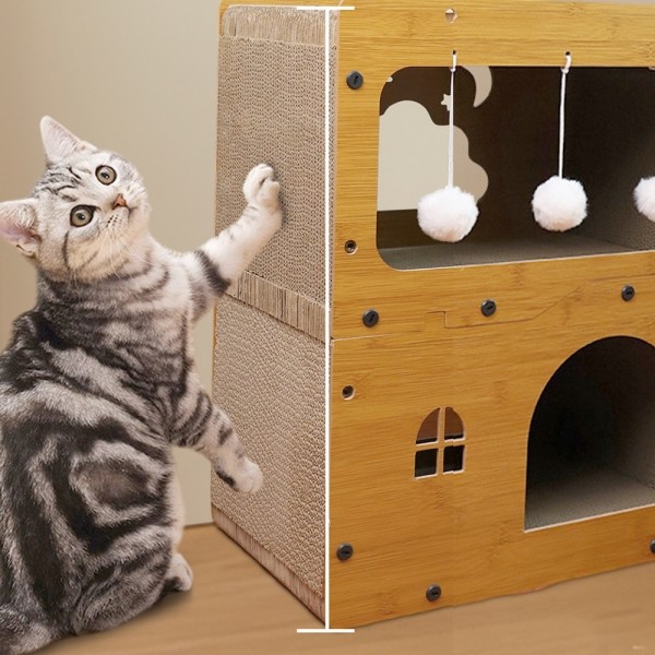 페오펫몰,개과천선 어몽드 밀키웨이 스크래쳐 원목 하우스