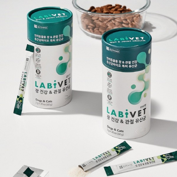 페오펫몰,라비벳 강아지 고양이 장 건강&관절 유산균 60g(2gx30포) [최저가]