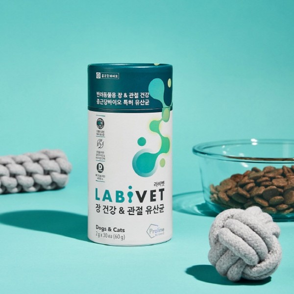페오펫몰,라비벳 강아지 고양이 장 건강&관절 유산균 60g(2gx30포) [최저가]