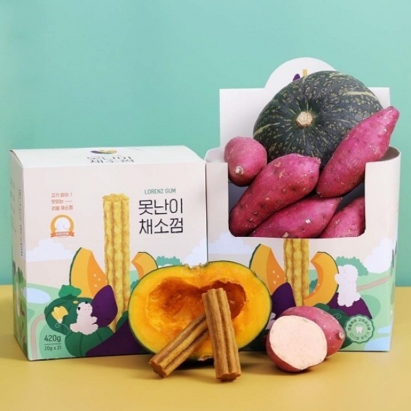 페오펫몰,[로렌츠] 강아지 간식 못난이 채소껌 (20g x 21개입) [최저가]