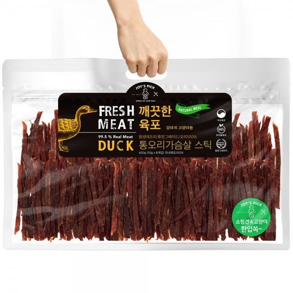 [오래오래프로젝트] 깨끗한 육포 오리가슴살 스틱 벌크형 (400g) [최저가]