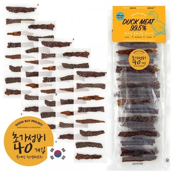 [오래오래프로젝트] 초대용량 줄줄이스틱 오리 (40스틱/200g) [최저가]