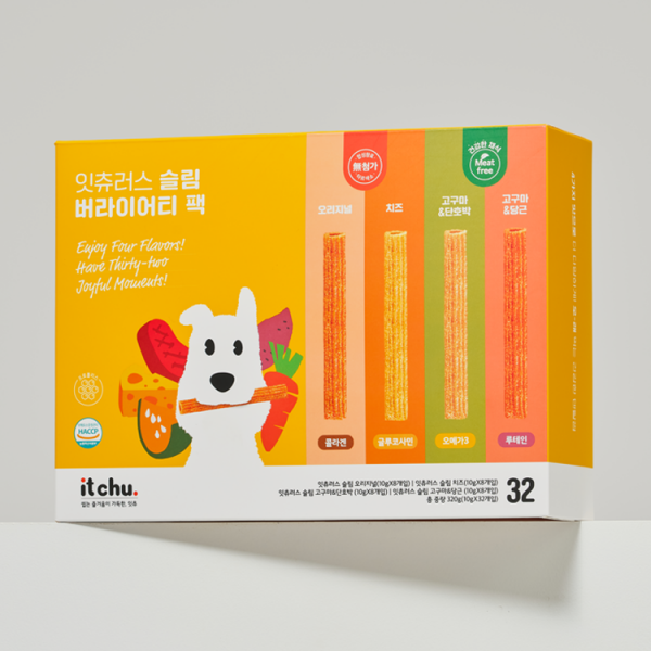 페오펫몰,[핏펫] 잇츄 잇츄러스 슬림 버라이어티팩 (32개입) 저알러지 치석제거 강아지 간식