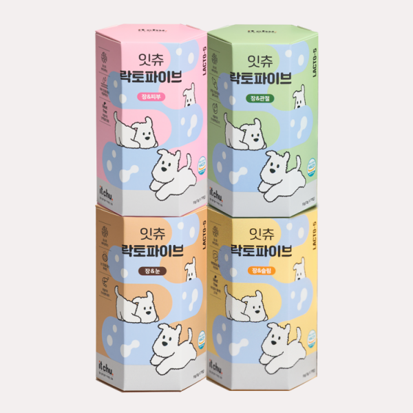 페오펫몰,[핏펫] 잇츄 락토파이브 유산균 덴탈껌 4종 (관절/눈/피부/슬림)