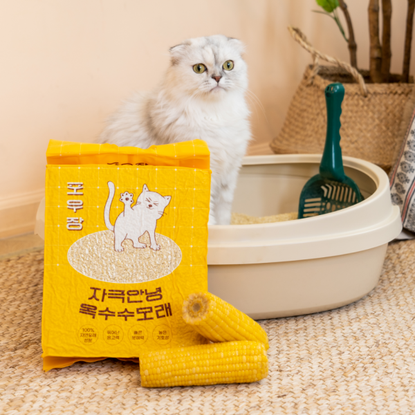 페오펫몰,[핏펫] 포우장 자극안녕 고양이 옥수수모래 7L