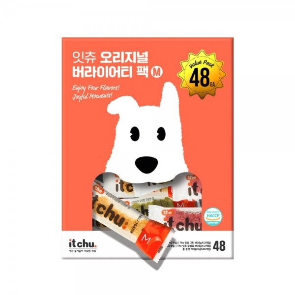 페오펫몰,[여름맞이특가][핏펫] 잇츄 오리지널 강아지 덴탈껌 4가지맛 버라이어티팩 M (48개입)