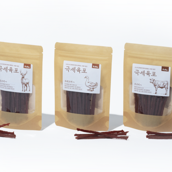 페오펫몰,[핏펫] 잇츄 츄잇 강아지 저칼로리 극세육포 3종 택 1