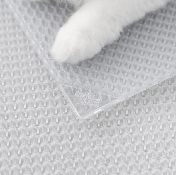 페오펫몰,[핏펫] 투명 캐치매트 고양이 화장실 사막화 방지 모래매트 (큐브/롱)