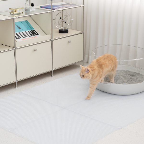 페오펫몰,[핏펫] 투명 캐치매트 고양이 화장실 사막화 방지 모래매트 (큐브/롱)