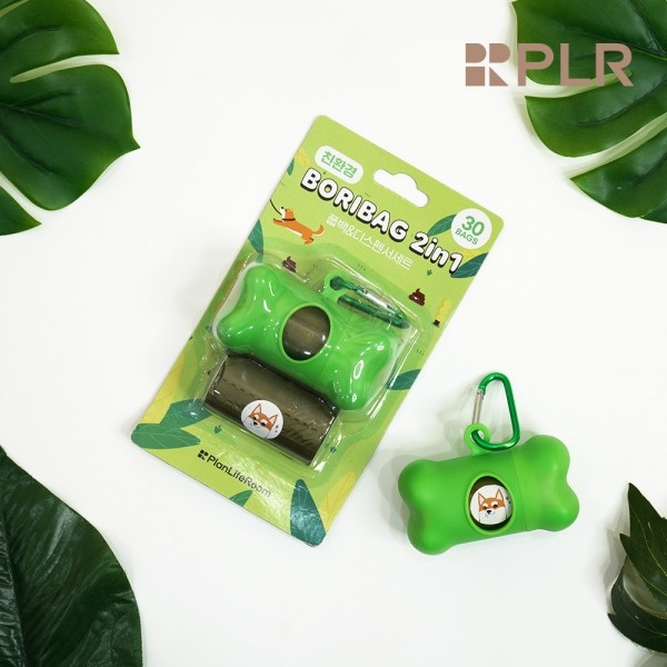 페오펫몰,강아지 배변봉투 보리백 2in 1 PLP-PDS-GN