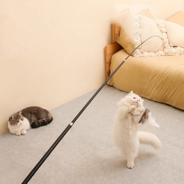페오펫몰,고양이3단낚시대 긴 줄 와이어 끈