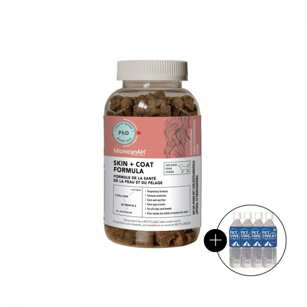 페오펫몰,마이크로신 도그 헤어볼 앤 스킨 + 코트 120g 펫스웨이트 증정 500ml 4개