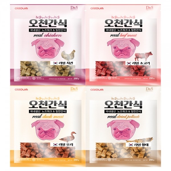 [댕린이특가]아이조움 오천간식 리얼 져키 강아지 노즈워크 간식 250g