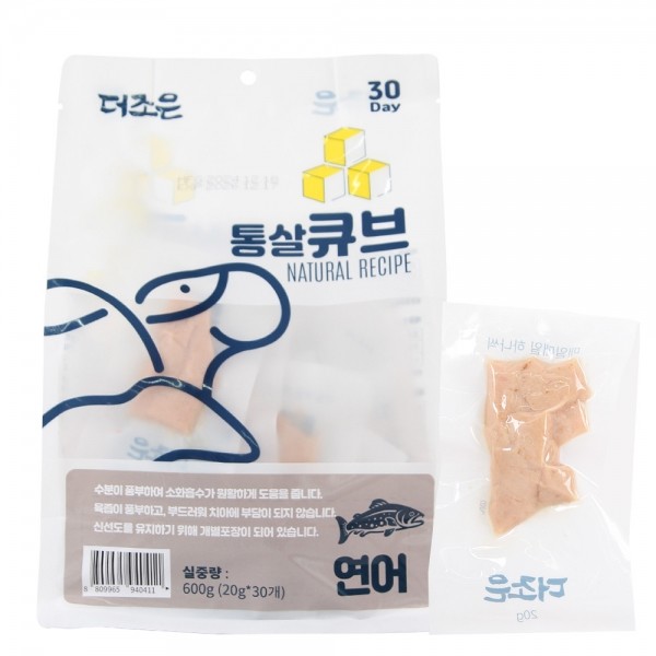 페오펫몰,[댕린이특가]더조은 강아지 닭가슴살 통살 큐브 20g x 30개 5종 [600g]