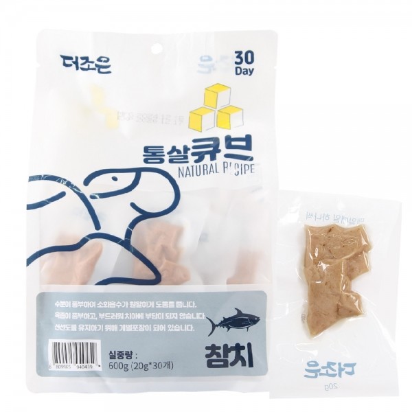 페오펫몰,[댕린이특가]더조은 강아지 닭가슴살 통살 큐브 20g x 30개 5종 [600g]