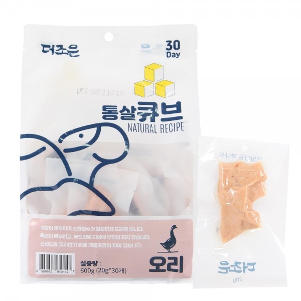페오펫몰,[댕린이특가]더조은 강아지 닭가슴살 통살 큐브 20g x 30개 5종 [600g]