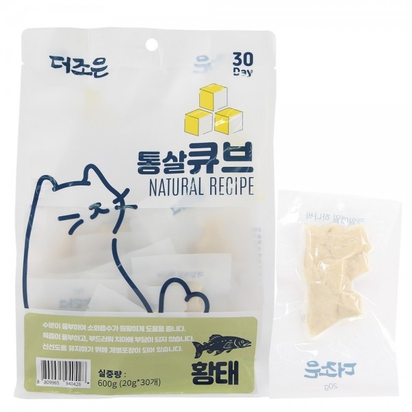 페오펫몰,[댕린이특가]더조은 고양이 닭가슴살 통살 큐브 20g x 30개 5종 [600g]