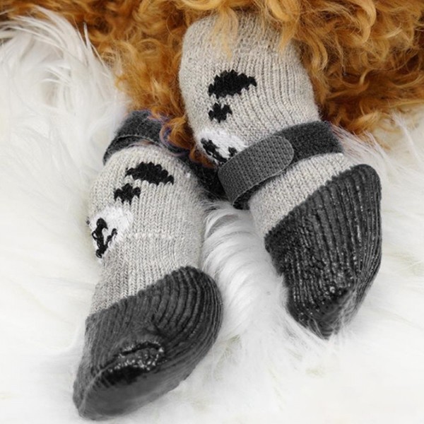 페오펫몰,딩동펫 반려동물 포근 곰돌이 강아지 신발 방수 양말 세트