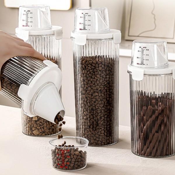 페오펫몰,딩동펫 반려동물 투명 계량컵 밀폐 사료통