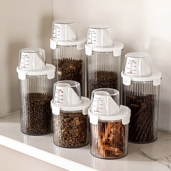 페오펫몰,딩동펫 반려동물 투명 계량컵 밀폐 사료통