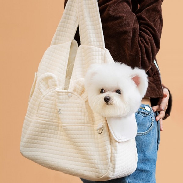 페오펫몰,딩동펫 반려동물 곰돌이 크로스 포대기 이동 앞가방